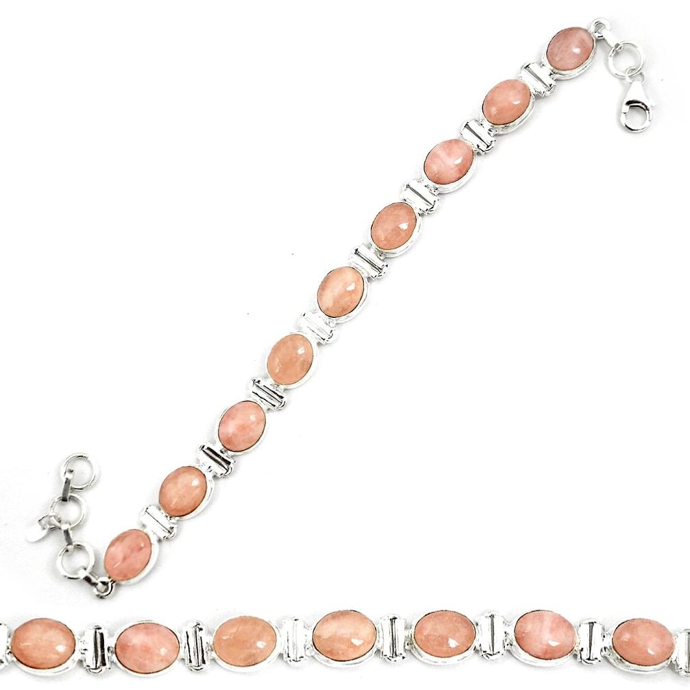 925 sterling silver natural pink morganite tennis bracelet jewelry m32477