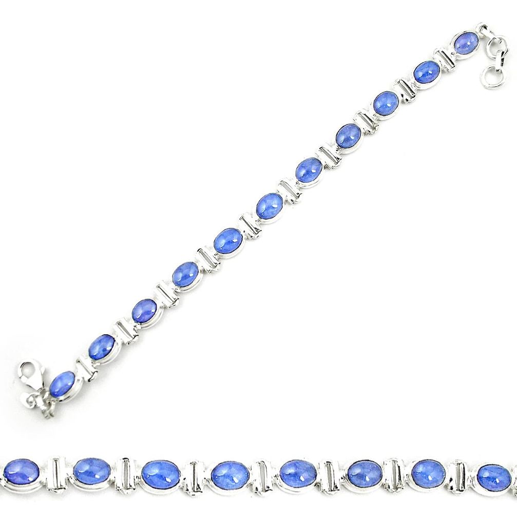 Natural blue tanzanite 925 sterling silver tennis bracelet jewelry m35433
