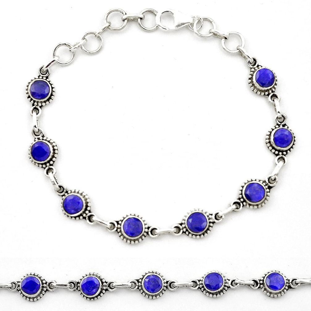 925 sterling silver natural blue sapphire tennis bracelet jewelry m44125