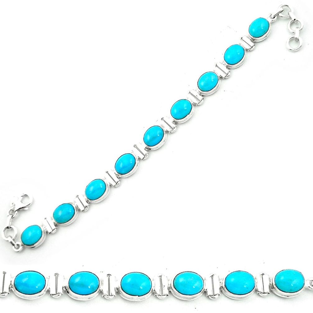 Blue arizona mohave turquoise 925 sterling silver tennis bracelet m52743