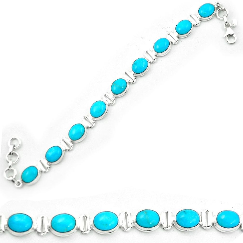 925 sterling silver blue arizona mohave turquoise tennis bracelet m52744