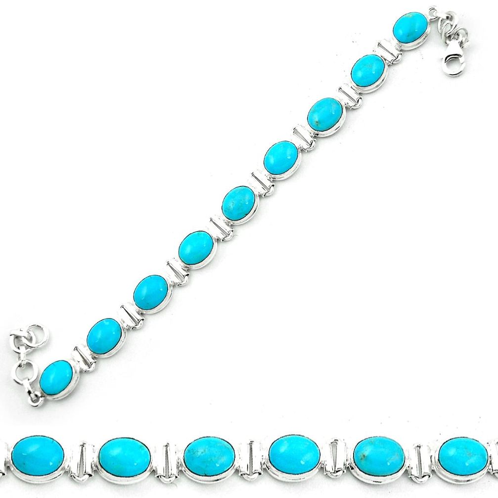 Blue arizona mohave turquoise 925 sterling silver tennis bracelet m52747