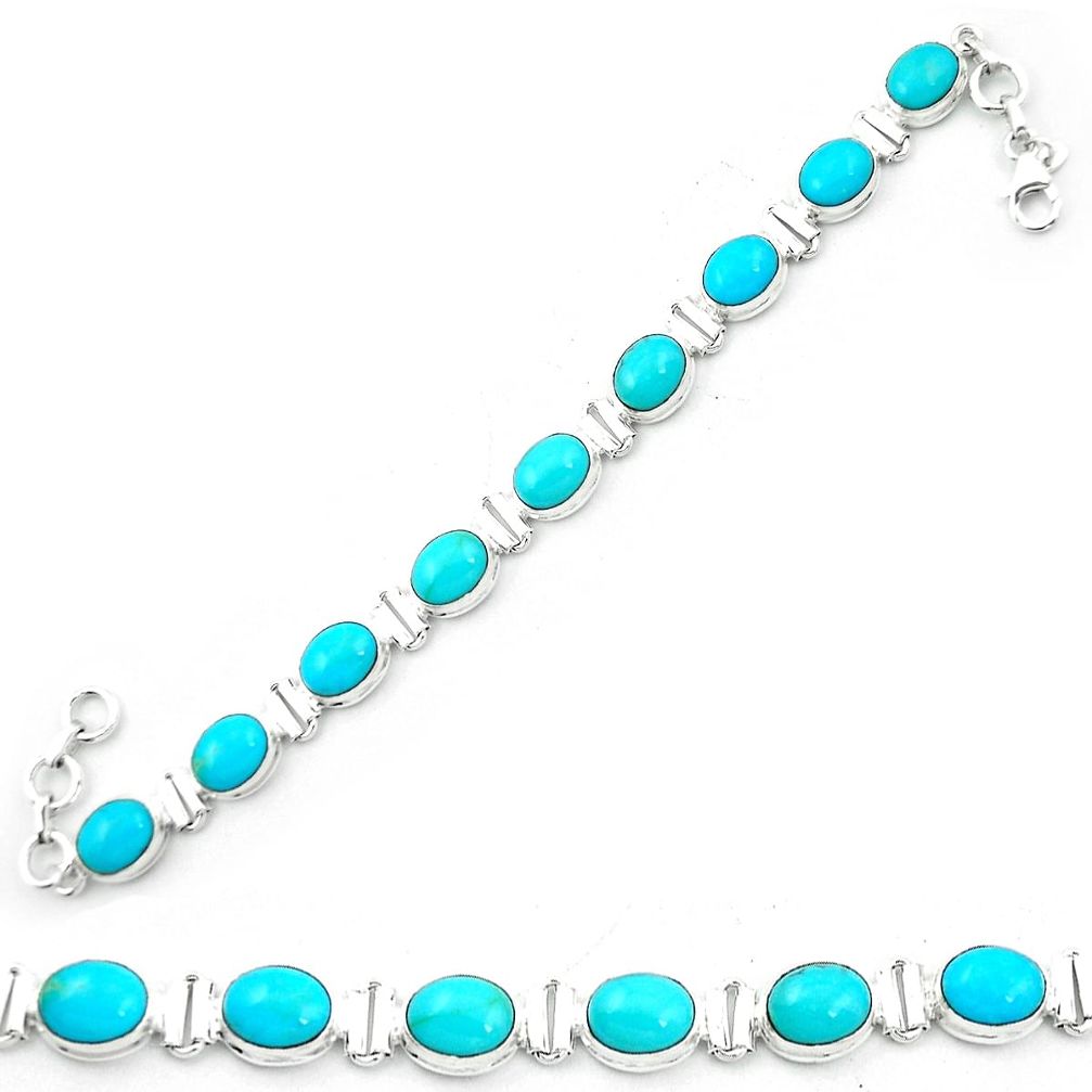 Blue arizona mohave turquoise 925 sterling silver tennis bracelet m52750
