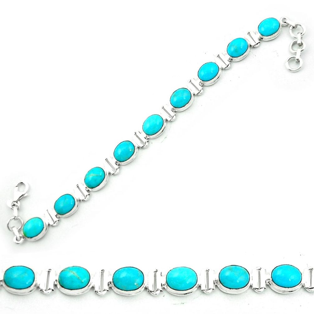 Blue arizona mohave turquoise 925 sterling silver tennis bracelet m52753