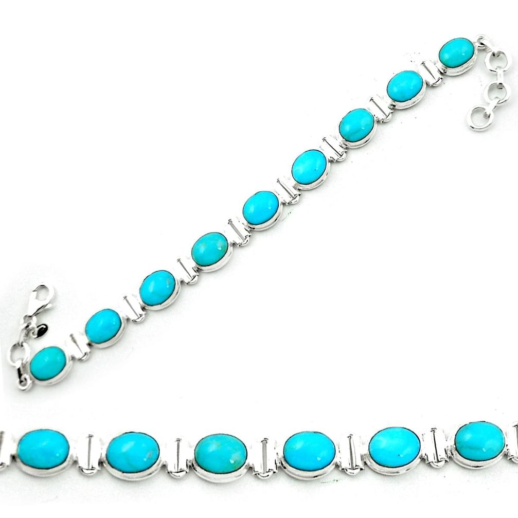 Blue arizona mohave turquoise 925 sterling silver tennis bracelet m52756