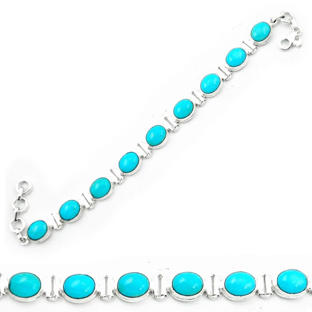 Blue arizona mohave turquoise 925 sterling silver tennis bracelet m52759