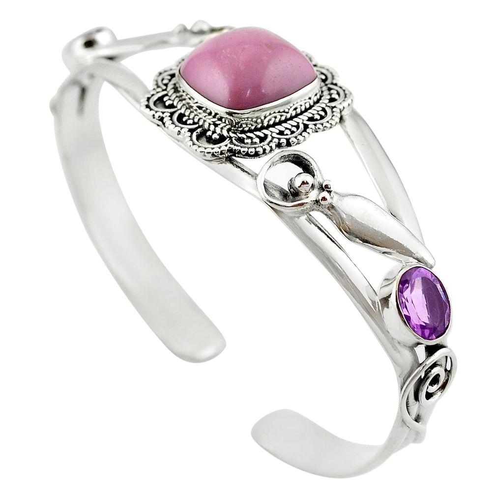 925 silver natural purple phosphosiderite (hope stone) bracelet jewelry m53620