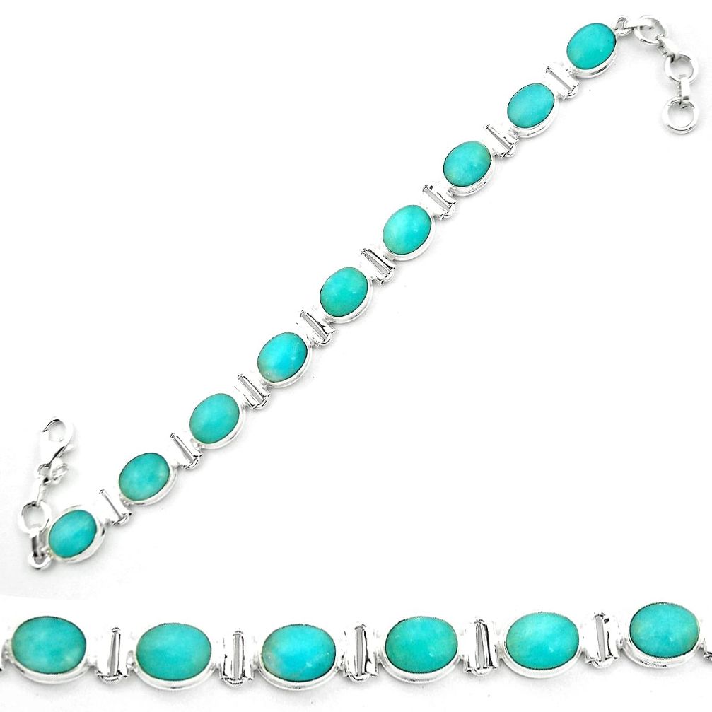 925 sterling silver natural green peruvian amazonite tennis bracelet m53709