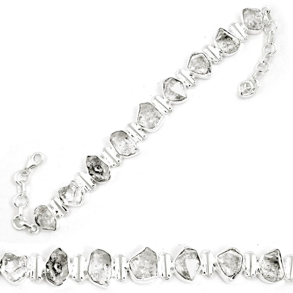 925 sterling silver natural aqua aquamarine rough tennis bracelet jewelry m64391