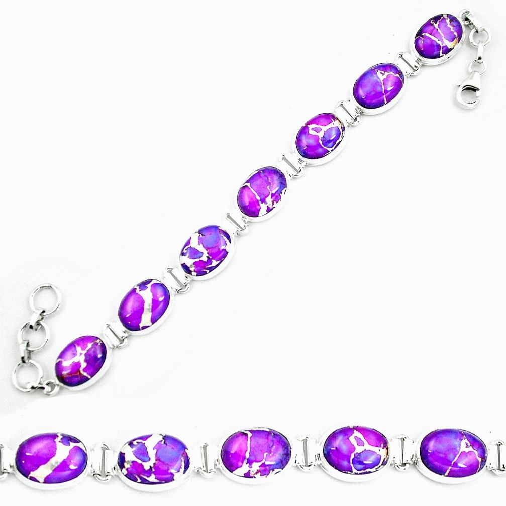 925 sterling silver purple copper turquoise tennis bracelet jewelry m82078