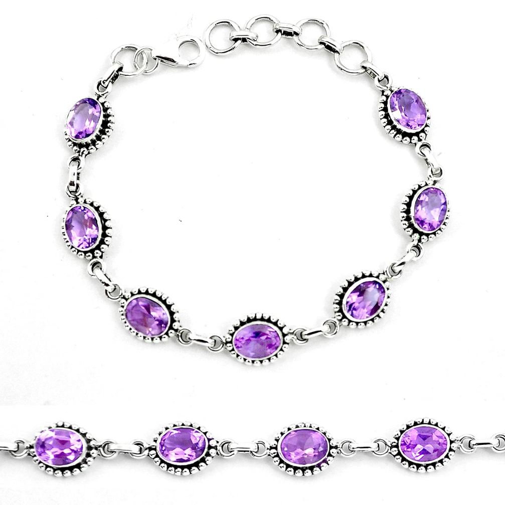 925 sterling silver natural purple amethyst tennis bracelet jewelry m82430