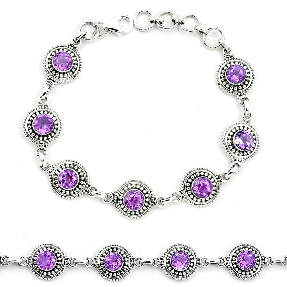 925 sterling silver natural purple amethyst tennis bracelet jewelry m82439