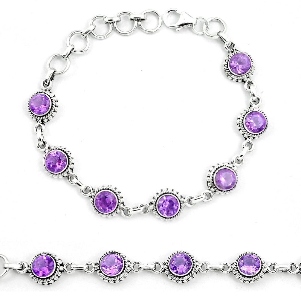 Natural purple amethyst 925 sterling silver bracelet jewelry m82468