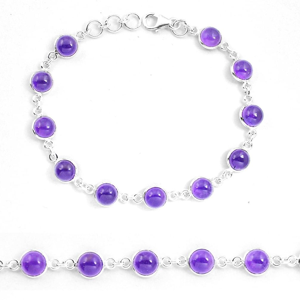 925 sterling silver natural purple amethyst tennis bracelet jewelry m83909