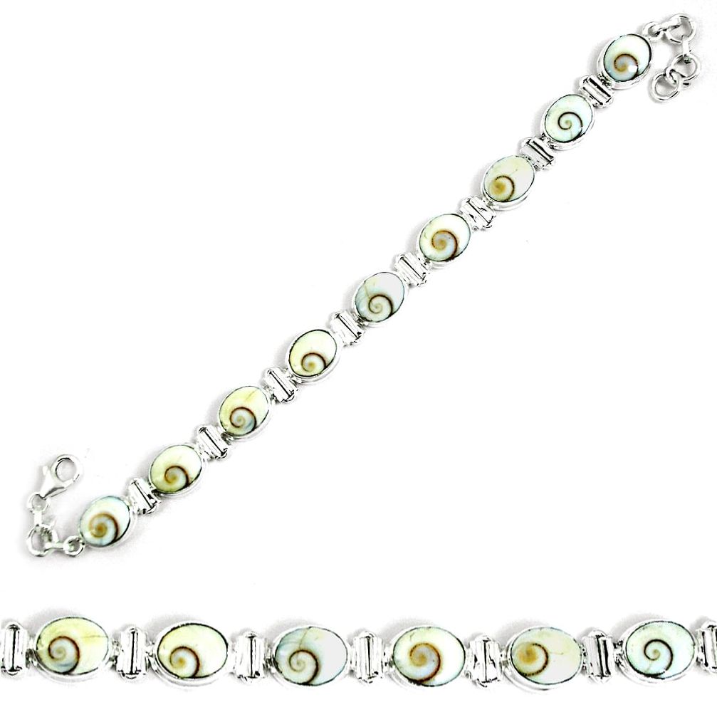 Natural white shiva eye 925 sterling silver tennis bracelet jewelry m86141