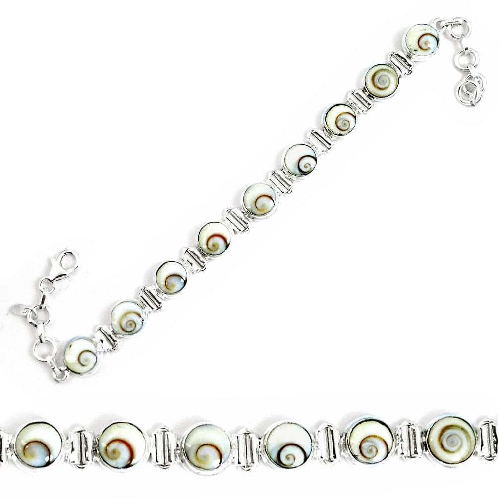 925 sterling silver natural white shiva eye oval tennis bracelet jewelry m86144