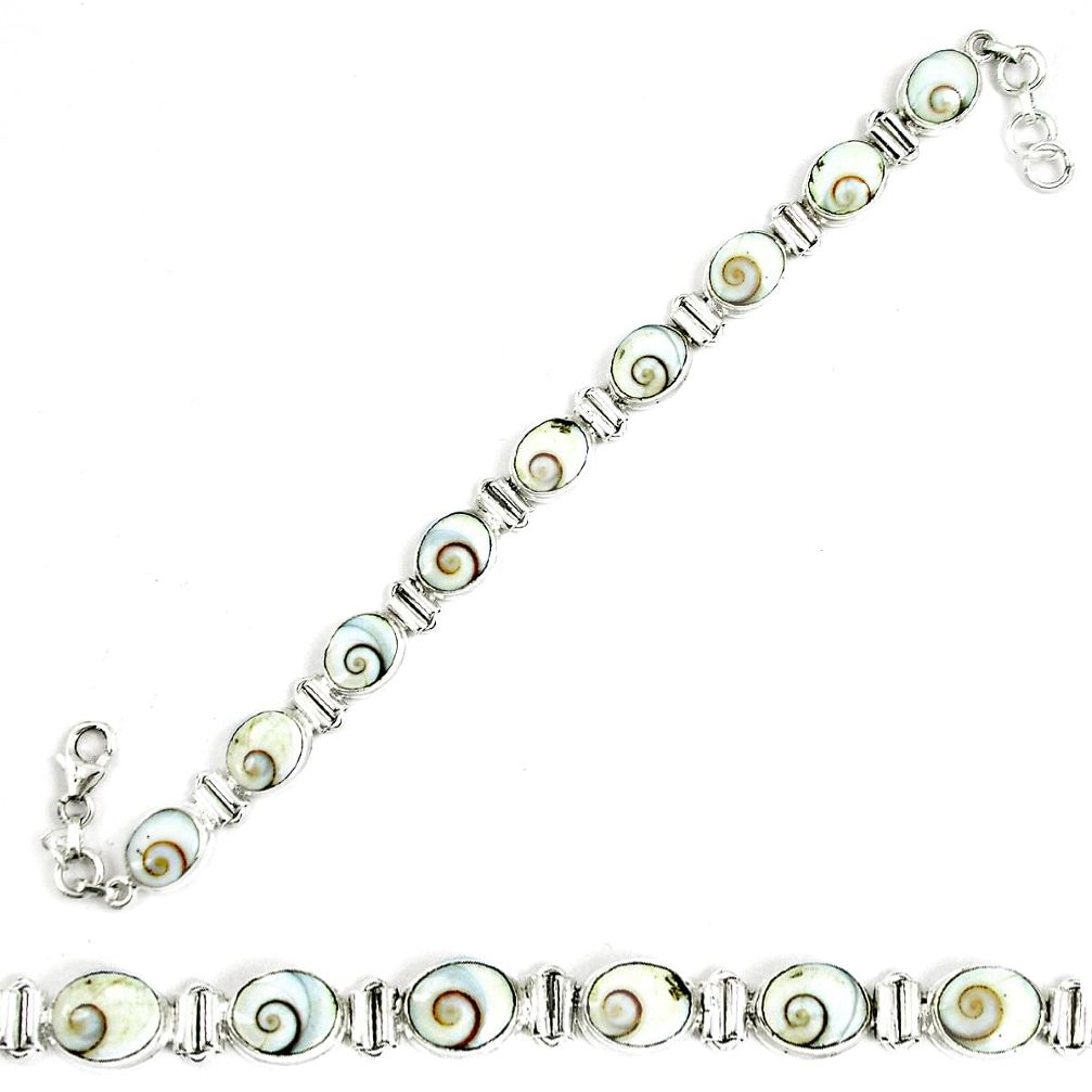 Natural white shiva eye 925 sterling silver tennis bracelet jewelry m86147