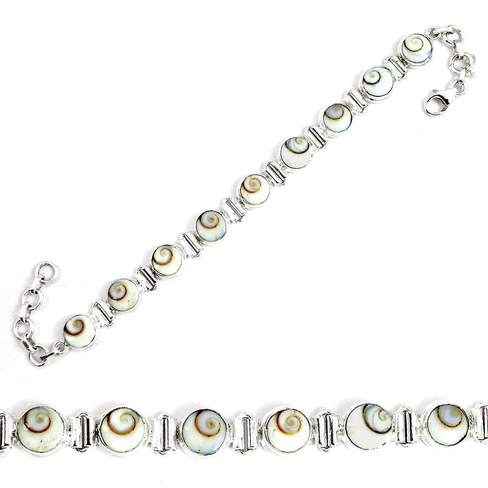 925 sterling silver natural white shiva eye oval tennis bracelet jewelry m86148
