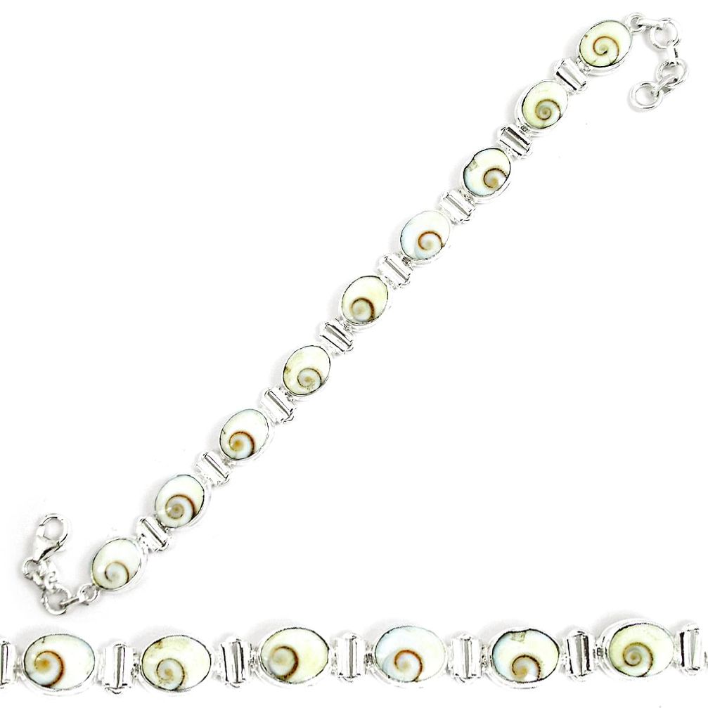 Natural white shiva eye 925 sterling silver tennis bracelet jewelry m86155