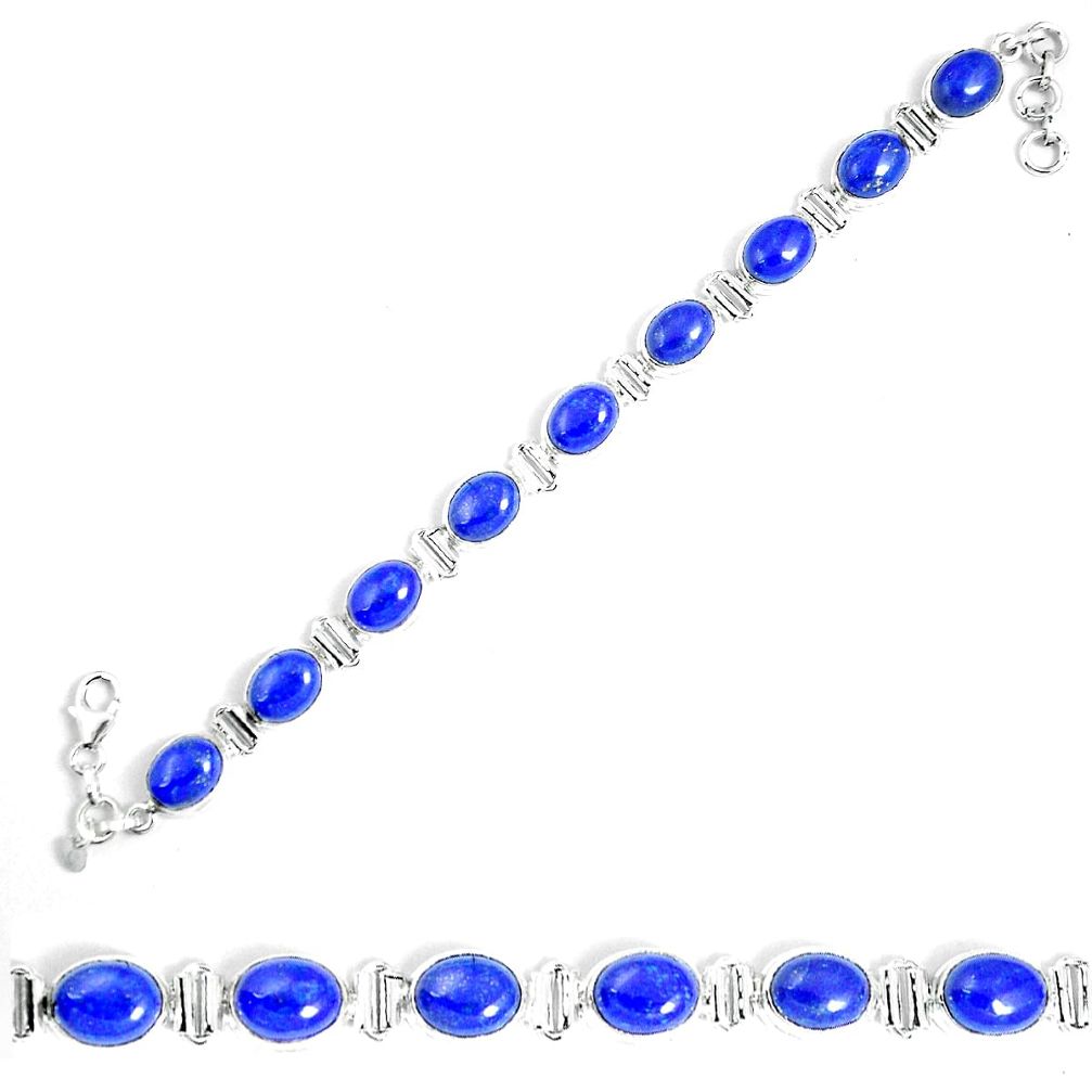 925 sterling silver natural blue lapis lazuli tennis bracelet jewelry m86168