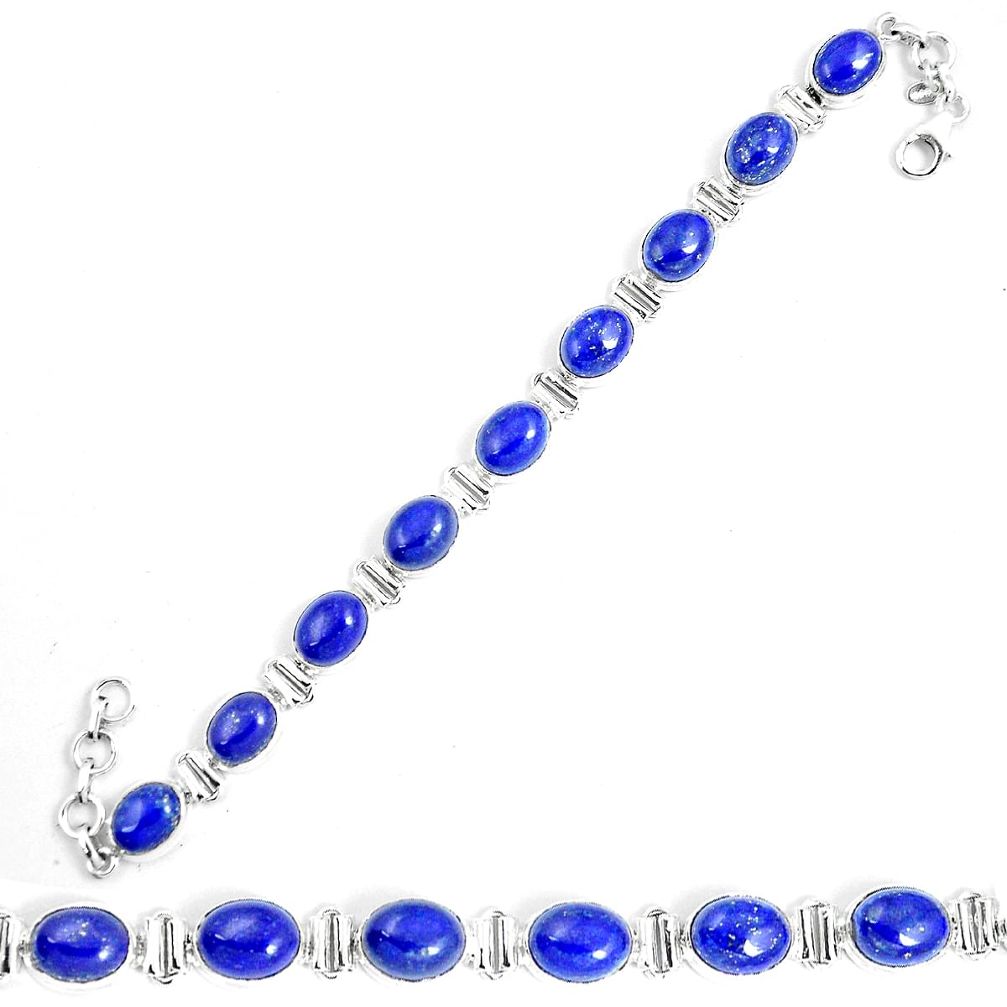 925 sterling silver natural blue lapis lazuli tennis bracelet jewelry m86200