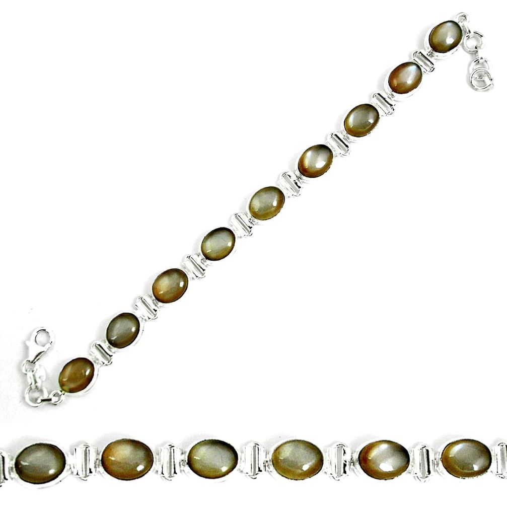 925 sterling silver natural grey moonstone tennis bracelet jewelry m86210
