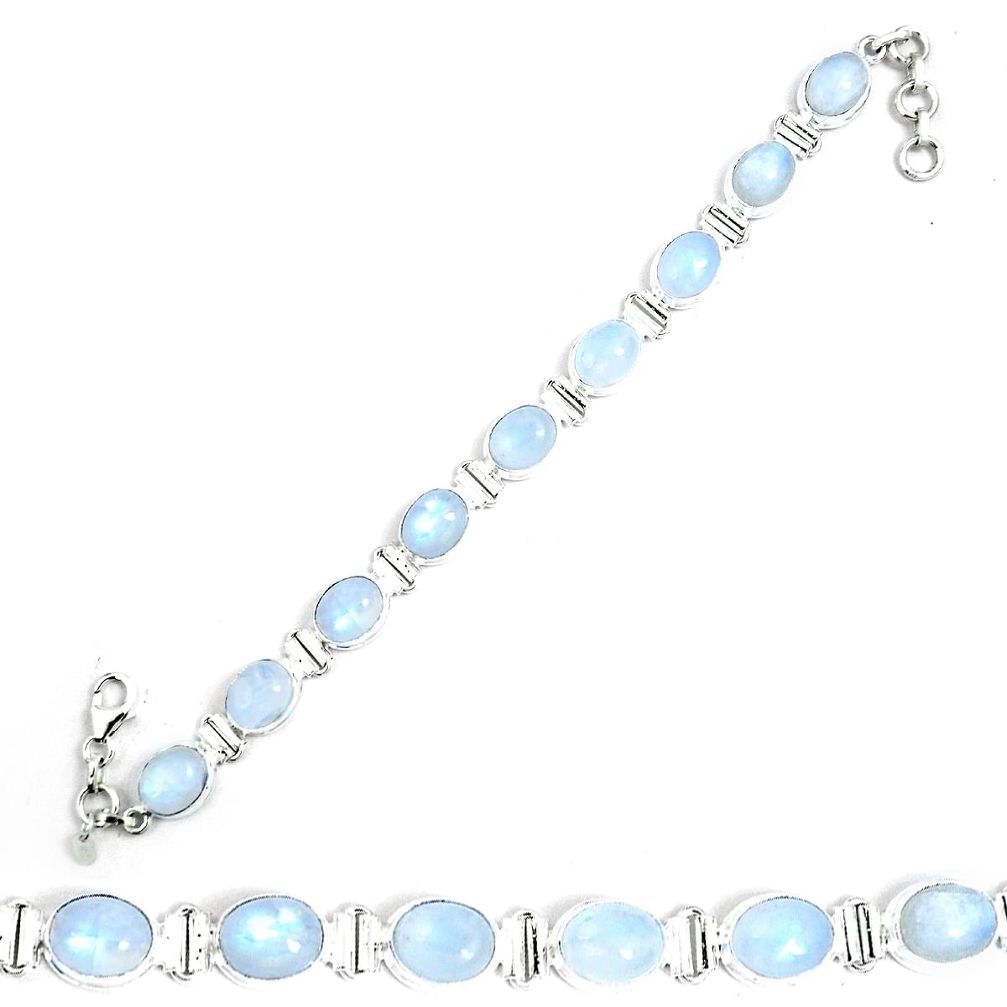 925 sterling silver natural rainbow moonstone tennis bracelet jewelry m86214