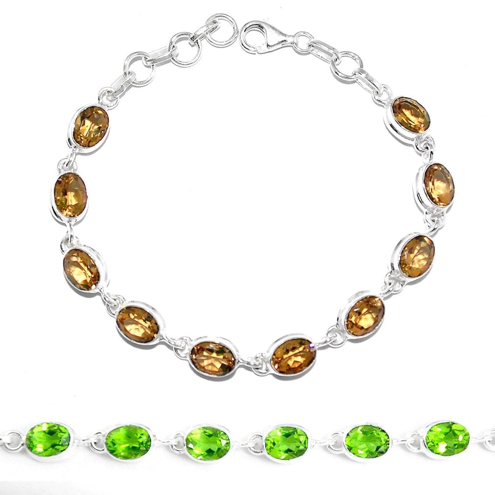 925 sterling silver green alexandrite (lab) tennis bracelet jewelry m86765