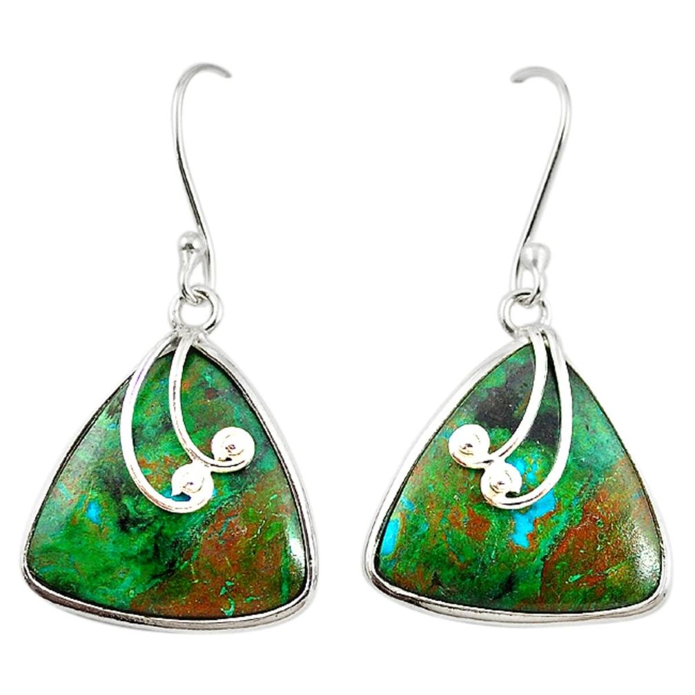 925 sterling silver natural green chrysocolla dangle earrings jewelry m15116