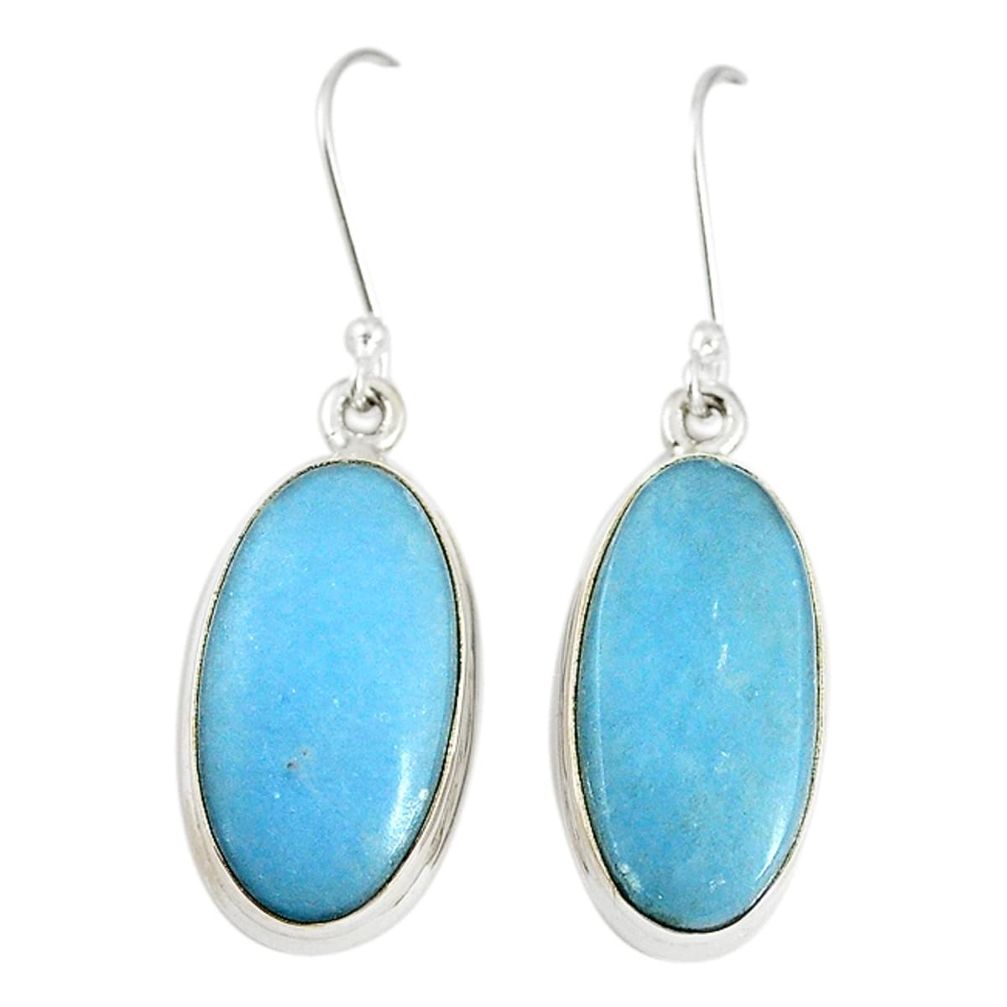 Natural blue angelite 925 sterling silver dangle earrings jewelry m18238