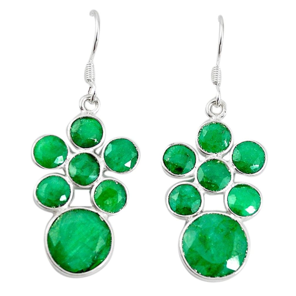 925 sterling silver natural green emerald dangle earrings jewelry m20704