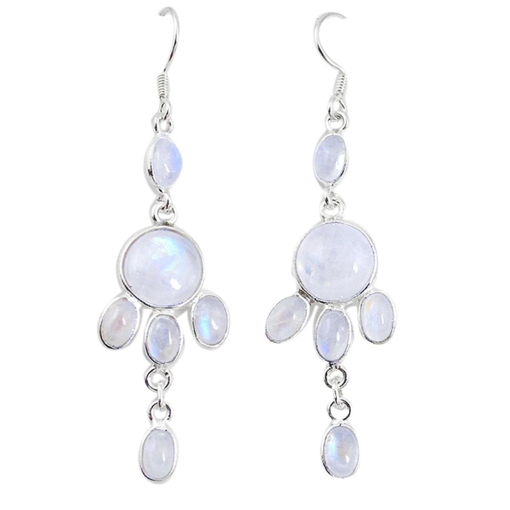 925 sterling silver natural rainbow moonstone chandelier earrings m20749