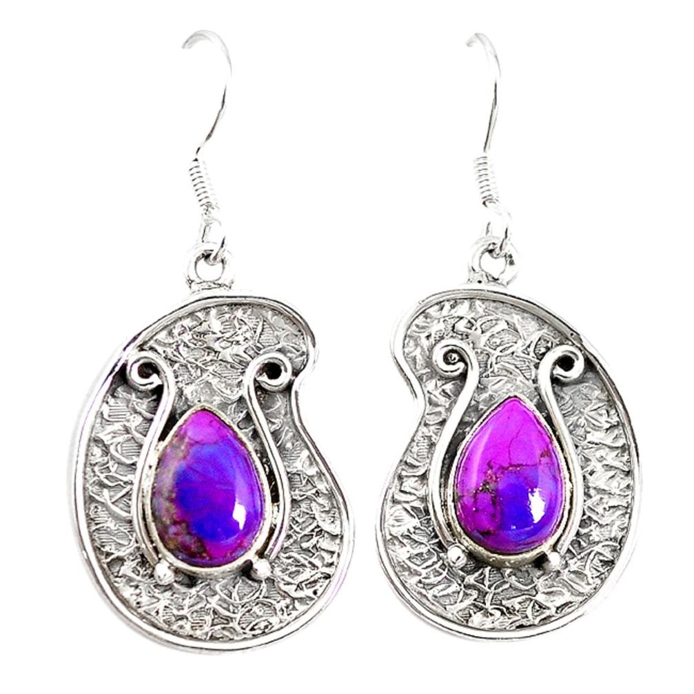 925 sterling silver purple copper turquoise dangle earrings jewelry m21035