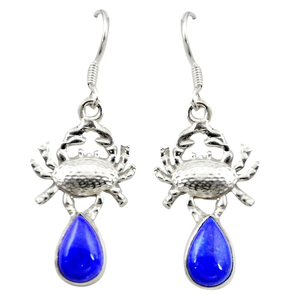 925 sterling silver natural blue lapis lazuli crab earrings jewelry m23720