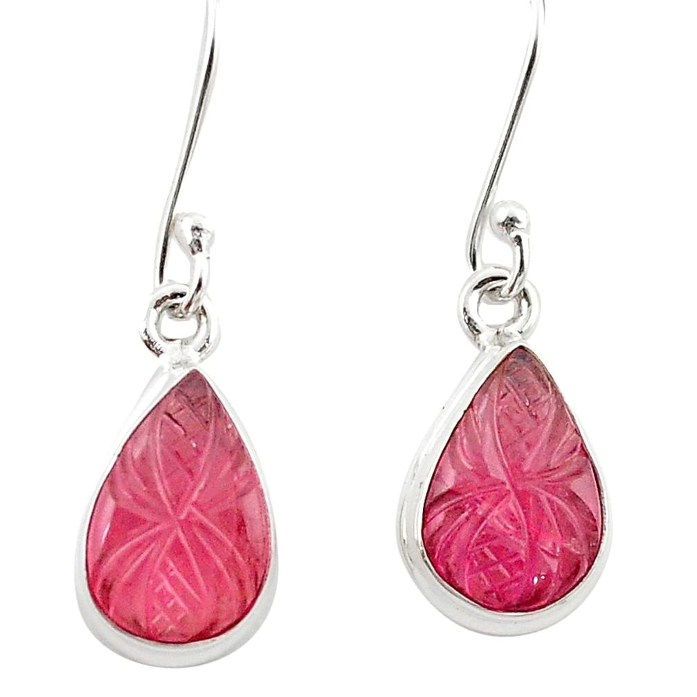 925 sterling silver natural pink tourmaline dangle earrings jewelry m27620