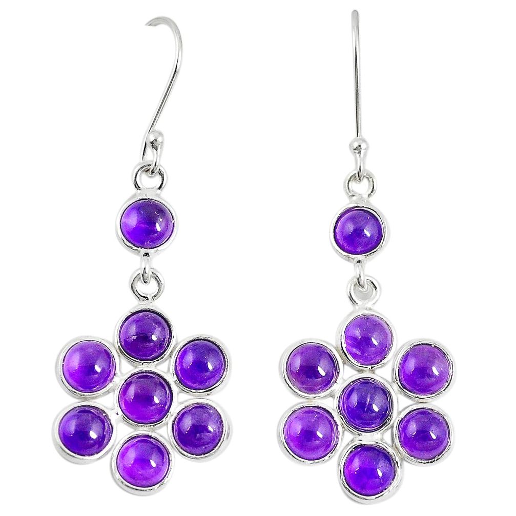 Natural purple amethyst 925 sterling silver dangle earrings jewelry m27783