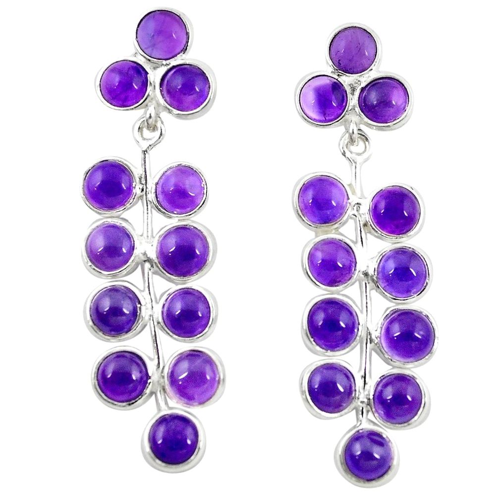 925 sterling silver natural purple amethyst earrings jewelry m27844