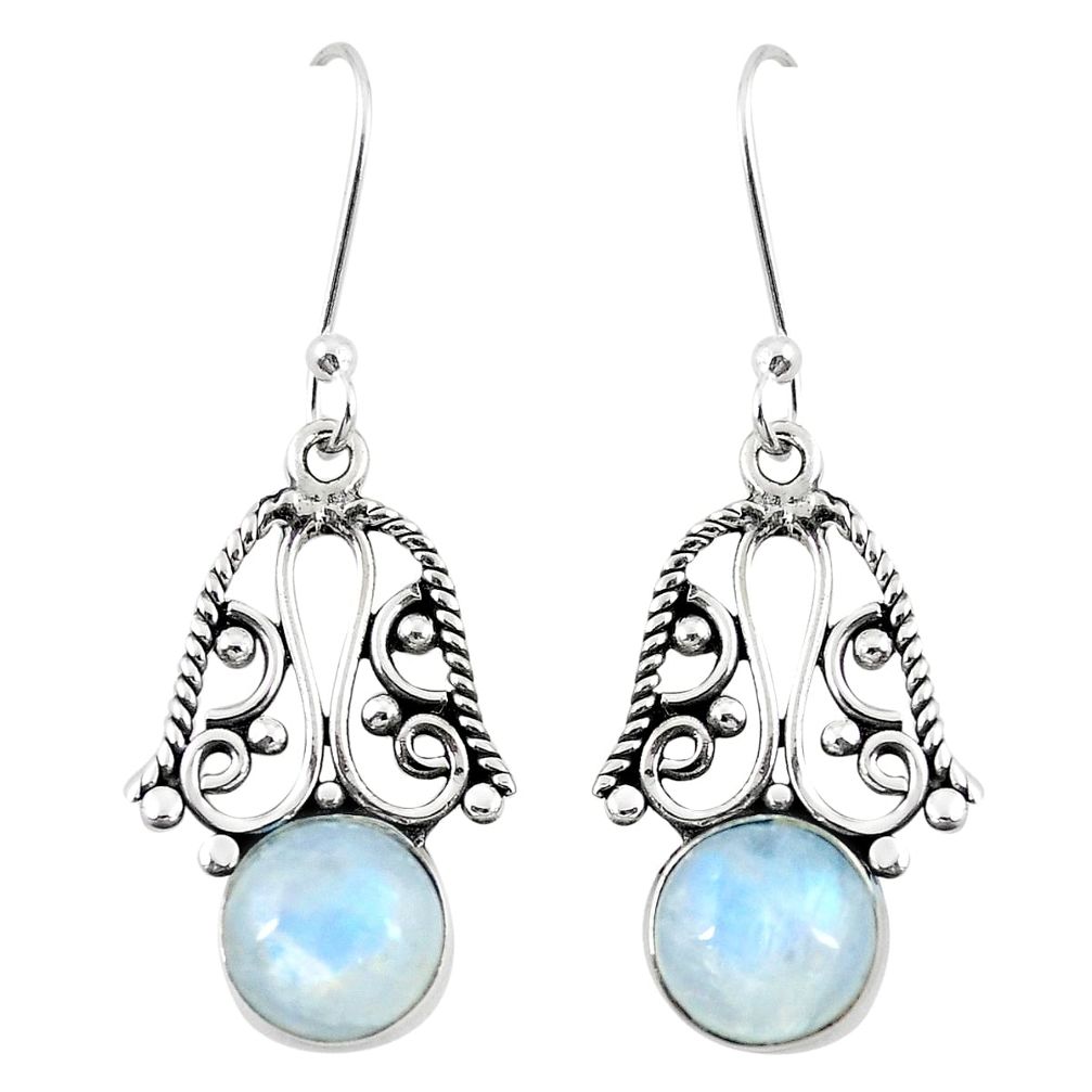 Natural rainbow moonstone 925 sterling silver earrings jewelry m28018