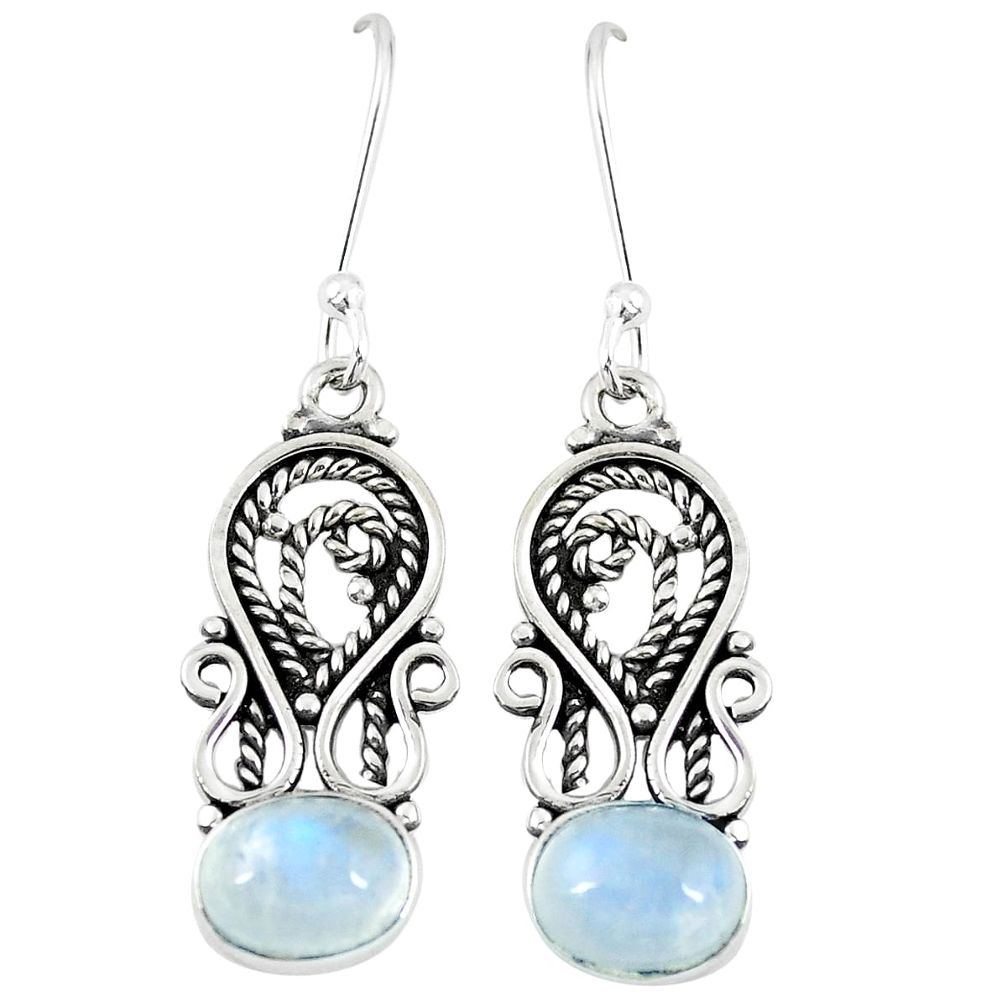 925 sterling silver natural rainbow moonstone dangle earrings jewelry m29525