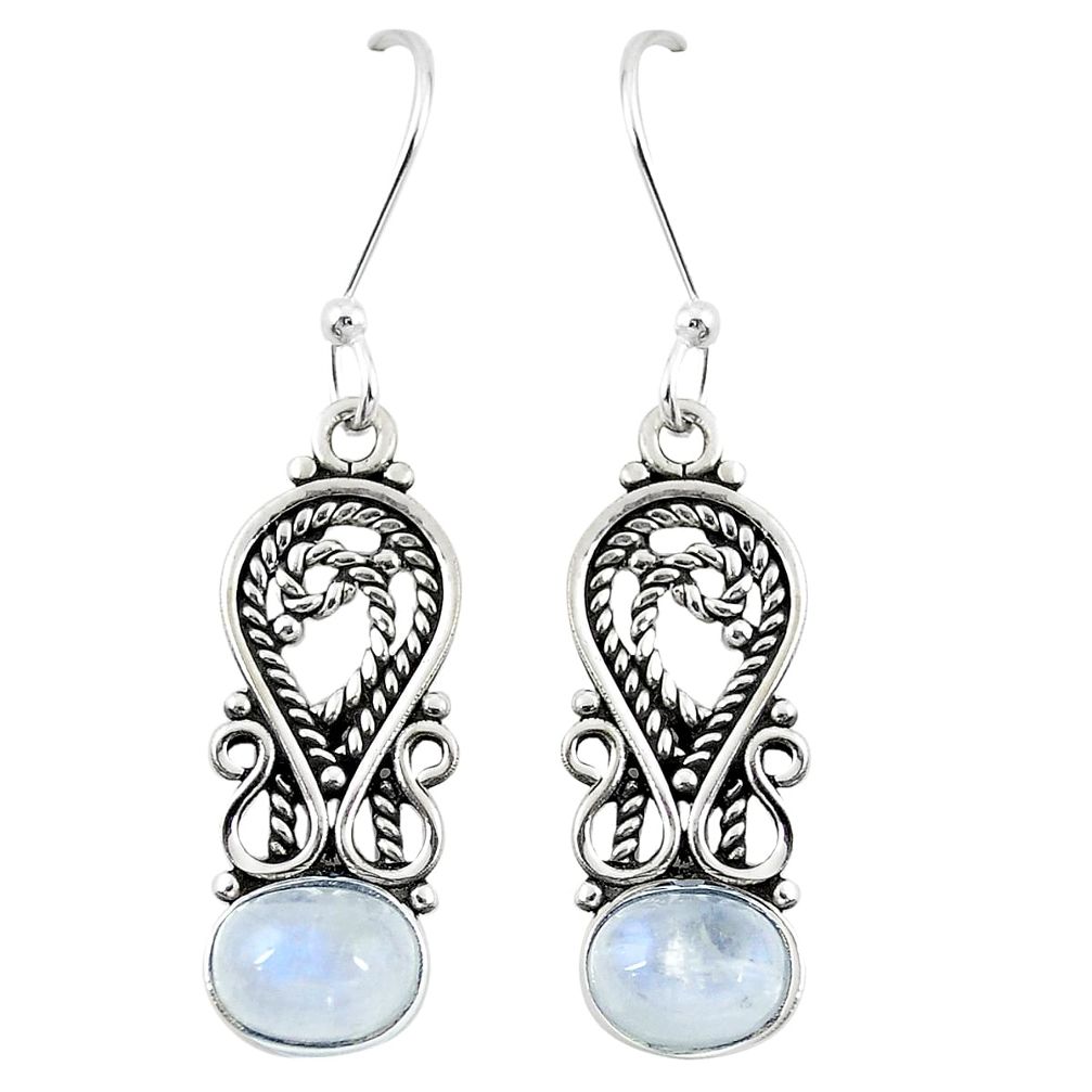 925 sterling silver natural rainbow moonstone dangle earrings jewelry m29545