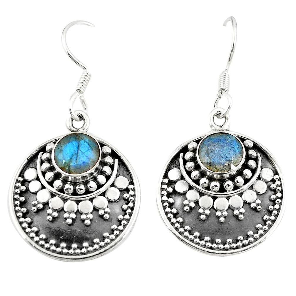 Natural blue labradorite 925 sterling silver dangle earrings jewelry m30474