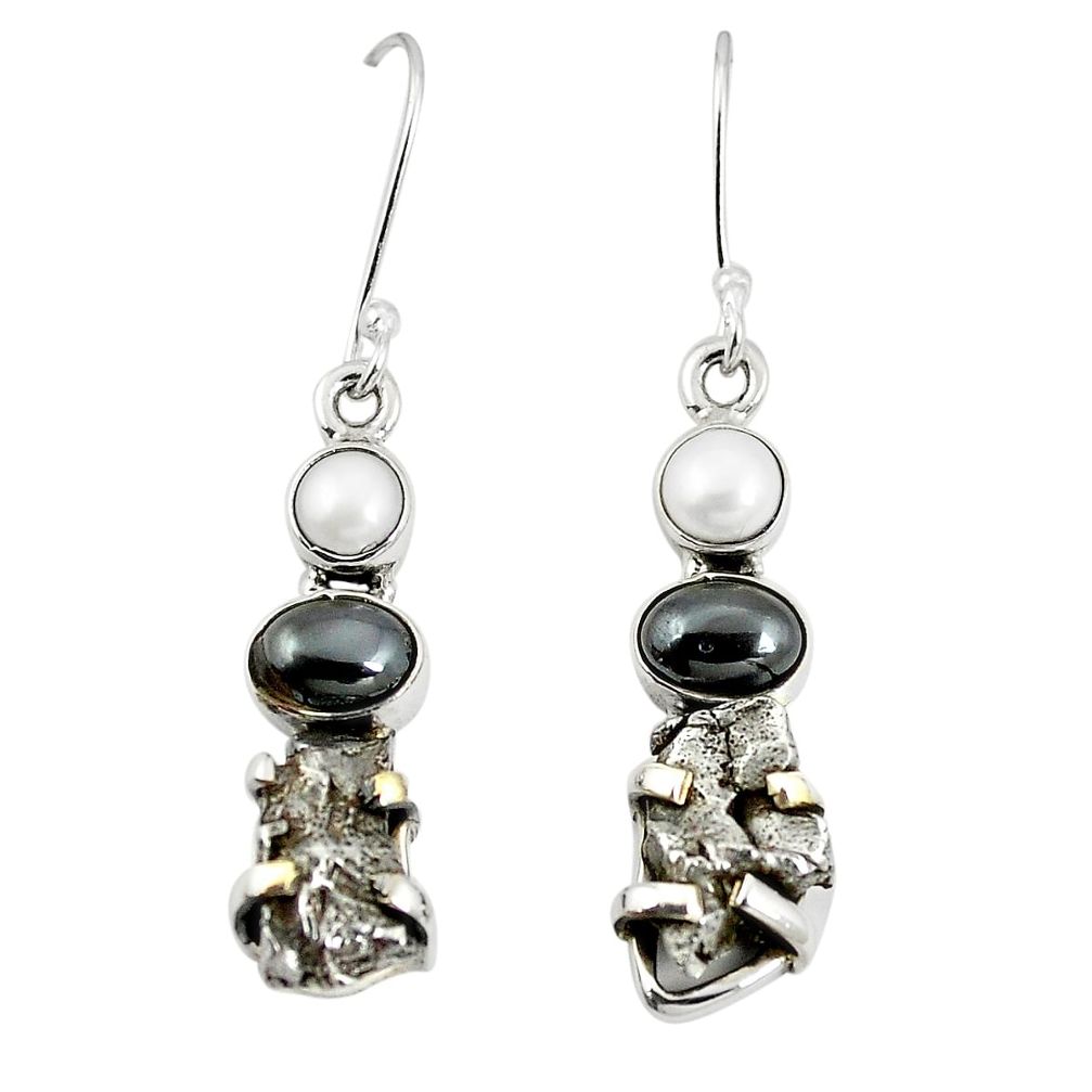 Natural black cameo opal on onyx 925 silver dangle earrings jewelry m32761