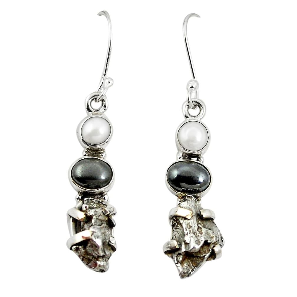 Natural black cameo opal on onyx 925 silver dangle earrings jewelry m32763