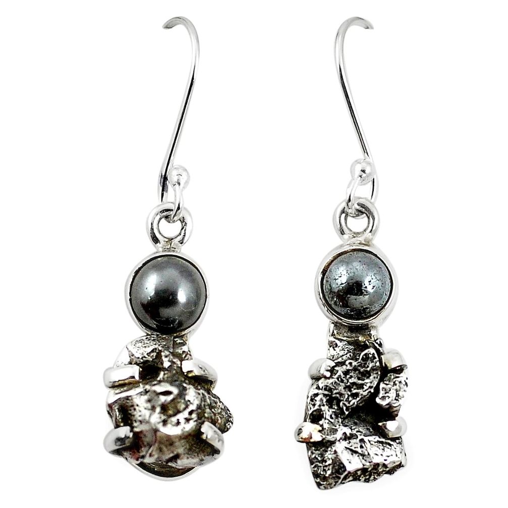 Natural black cameo opal on onyx 925 silver dangle earrings m32772
