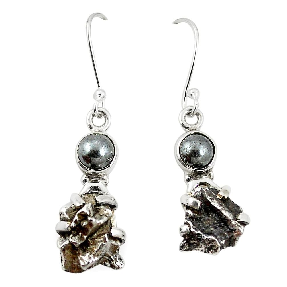Natural black cameo opal on onyx 925 silver dangle earrings m32774