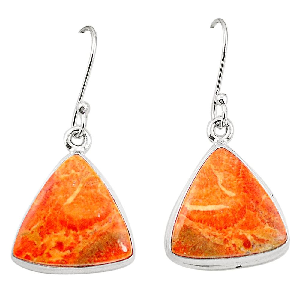 Red copper turquoise 925 sterling silver dangle earrings jewelry m35527