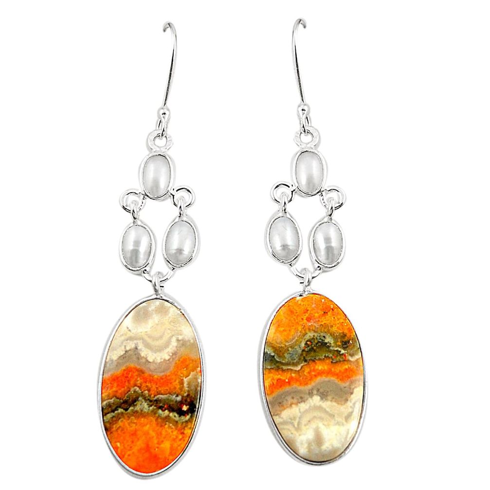 Natural yellow bumble bee australian jasper 925 silver dangle earrings m36183