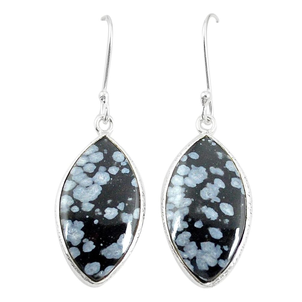 925 silver natural black australian obsidian dangle earrings jewelry m36364