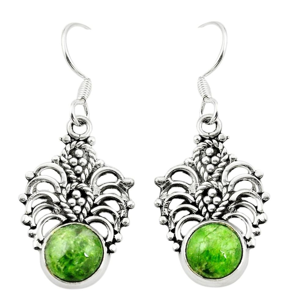 925 sterling silver natural green chrome diopside dangle earrings jewelry m36965