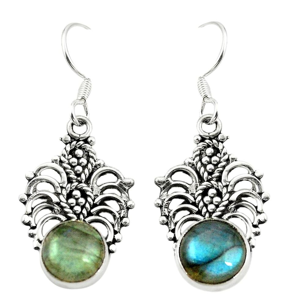 Natural blue labradorite 925 sterling silver dangle earrings m37252
